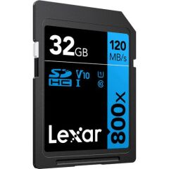 Lexar 32GB Yüksek Performanslı 800x UHS-I SDHC Bellek Kartı (MAVİ Serisi)