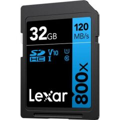 Lexar 32GB Yüksek Performanslı 800x UHS-I SDHC Bellek Kartı (MAVİ Serisi)