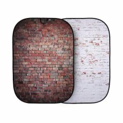 Lastolite 5706 Urban Collapsible Background 1.5 x 2.1m Red/Distressed White Brick