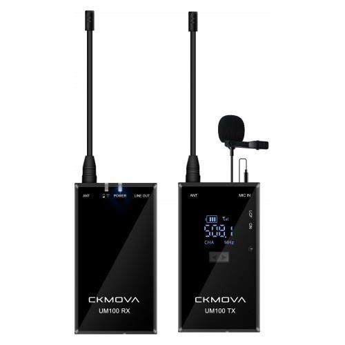 Ckmova UM100 Kit 1 UltraCompact 3.5mm Çıkış 2.4GHz Çift Kanallı Kablosuz Mikrofon
