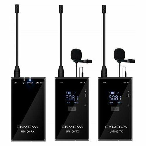 Ckmova UM100 Kit 2 UltraCompact 3.5mm Çıkış 2.4GHz Çift Kanallı Kablosuz Mikrofon