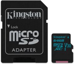 KINGSTON 64GB MICROSD CANVAS GO + SD ADAPTER SDCG2/64GB