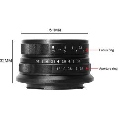 7artisans 25mm F1.8 Manual Focus Prime Fixed Lens Panasonic-Olympus (M43-Mount)