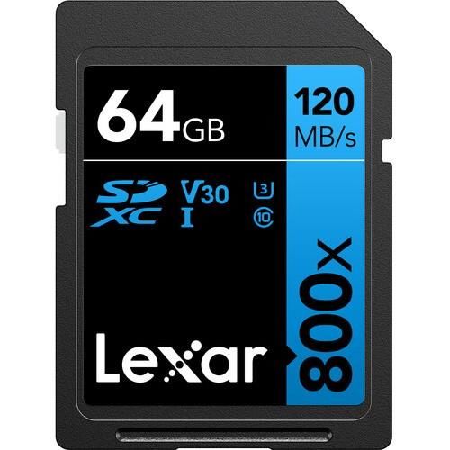 Lexar 64GB Yüksek Performanslı 800x UHS-I SDHC Bellek Kartı (MAVİ Serisi)