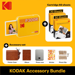 Kodak Mini 3 Retro - Taşınabilir Fotoğraf Yazıcısı( Kare 8x8cm Baskı - Sarı ) BUNDLE