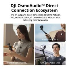 DJI Mic Mini Kompakt Kablosuz Mikrofon Sistemi Kamera ve Akıllı Telefon için (2,4 GHz)