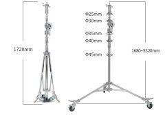 JINBEI M-8 2-in-1 Profesyonel Stüdyo Fonksiyonel Krom Işık Standı