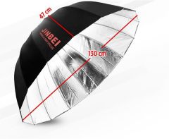 JINBEI Deep Focus 130cm Siyah & Gümüş  Şemsiye