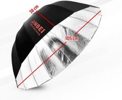 JINBEI Deep Focus 105cm Siyah & Gümüş Şemsiye