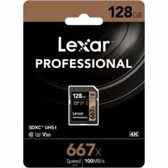 Lexar 128GB Professional 667x SDHC™/SDXC™ UHS-I cards, up to 100MB/s read 90MB/s write