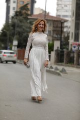 BEYAZ UZUN ELBİSE