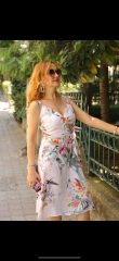ÇİÇEKLİ ASKILI ELBİSE