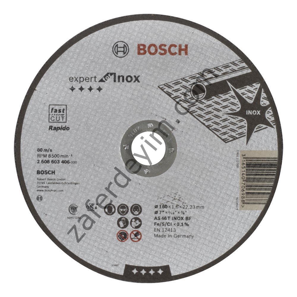 Bosch 180*1,6 mm Expert for Inox Rapido Düz