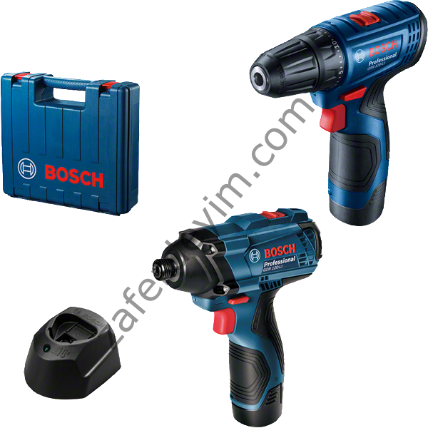 Bosch Akülü matkap/vidalama makinesi GSR 120-Li + Akülü darbeli somun sıkma makinesi GDR 120-Li