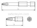 Düz Uzun Bits Uç 1.2 X 6.5