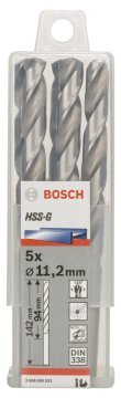 Bosch HSS-G 11,2*142 mm 5'li Paket