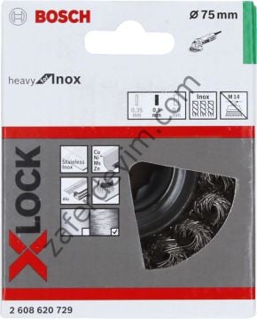 Bosch - X-LOCK - Heavy Serisi Inox İçin Burgulu Tel Fırça 75*0,5 mm