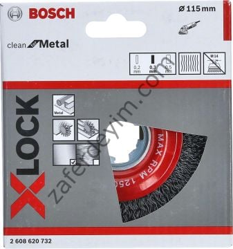 Bosch - X-LOCK - Clean Serisi Metal İçin Saçaklı Yuvarlak Fırça 115*0,3 mm