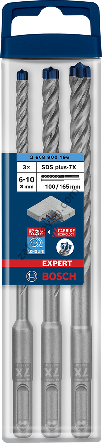 Bosch EXPERT SDS plus-7X Kırıcı Delici Delme Ucu Seti 6/8/10 mm 3 parça