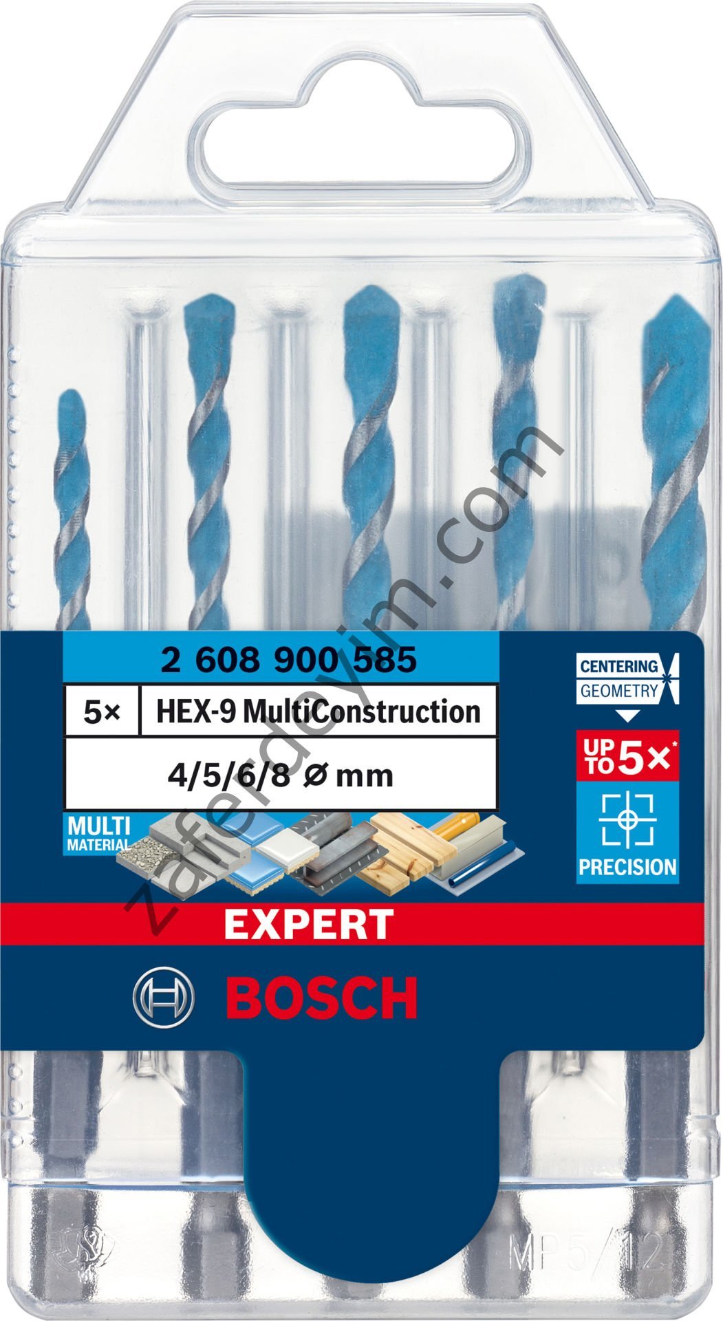 Bosch EXPERT HEX-9 MultiConstruction Delme Ucu Seti 4/5/6/6/8 mm 5 parça