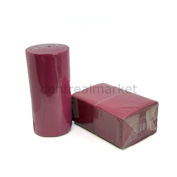 Avrupa Rulo Dişci Hasta Önlüğü ve Tabla Örtüsü Takım - Bordeaux