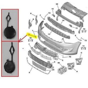 ÖN TAMPON CEKİ DEMİR KAPAĞI CITROEN ELYSEE 2012-2017 1608698880