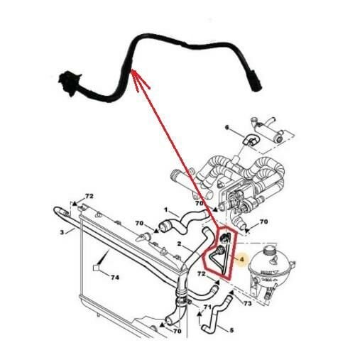 YEDEK SU DEPO HORTUMU PEUGEOT 206 DV4TD(1.4HDİ) 2002-2009 1307XW