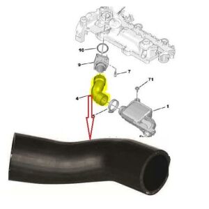 TURBO HORTUMU (KAUÇUK) 206-307-C2-C3-XSARA-FIESTA-FUSION 1.4DİZEL 1434.15-2S6Q 9C623 BA-E143415