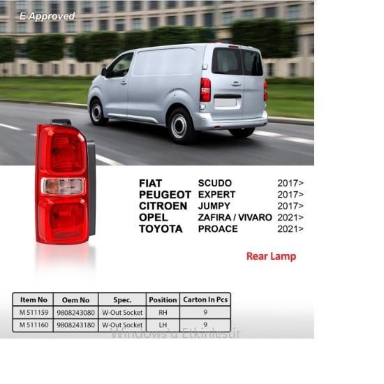 SOL STOP LAMBASI EXPERT-TRAVELLER-JUMPY SPACETOURER-VIVARO-ZAFIRA LIFE-TOYOTA PROACE 2019- TEK KAPI