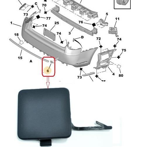 ARKA TAMPON CEKİ DEMİR KAPAK C5 X7 2009- 7414YJ