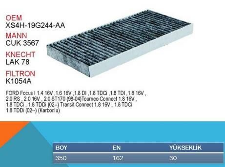 POLEN FİLTRESİ FOCUS 1998-2004 CONNECT 1.8TDCI 2002-2013 XS4H16N619AB