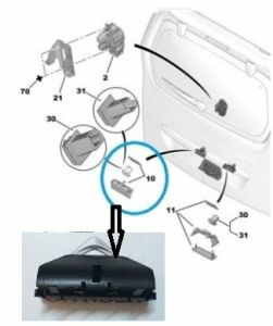 BAGAJ KAPAK ACMA BUTON BRAKETI PARTNER TEPE-BERLINGO III 2008- 8726Y1