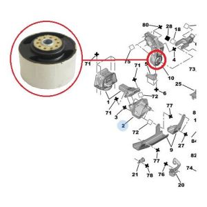 MOTOR TAKOZ MERKEZ BURCU 206-405-205-407-PARTNER EM-BERLINGO EM-C15-ZX-BX-XSARA (DIŞ ÇAP: Ø:65)