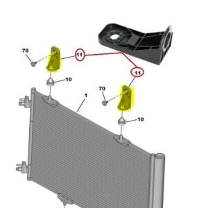 KLİMA RADYATÖR ÜST BAĞLANTI PLASTİK 301-C ELYSEE 2012- 9674994480 (2 adet fiyatı)