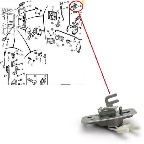 SÜRGÜLÜ KAPI ARKA ÜST BAGAJ KAPAK SAĞ ÜST KİLİT JUMPER-BOXER-DUCATO 1997-2002 8726.83-1310595080