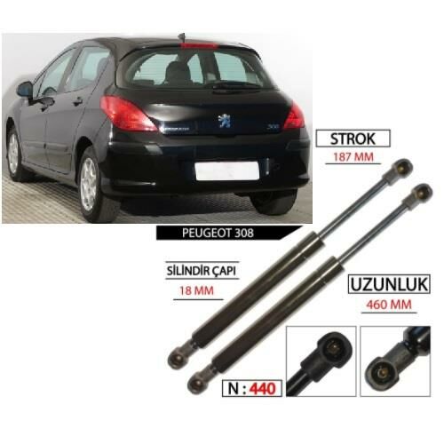 BAGAJ KAPAK AMORTİSÖRÜ SAĞ-SOL TAKIM PEUGEOT 308 2009-2013 8731Q6