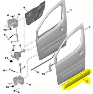 ÖN KAPI ÇITA BANDI SOL PARTNER TEPE-BERLINGO 2009-2015 8545GV