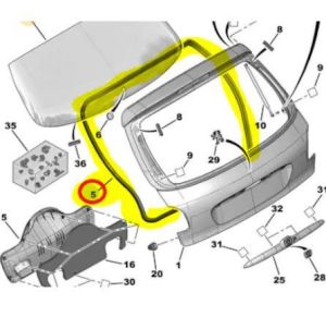 BAGAJ KAPAK FİTİLİ (LASTİĞİ) PEUGEOT 206-206 SW-206 PLUS 1997-