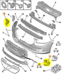ÖN TAMPON SİS FAR YUVASI PEUGEOT 301 2012-2017 1608717780