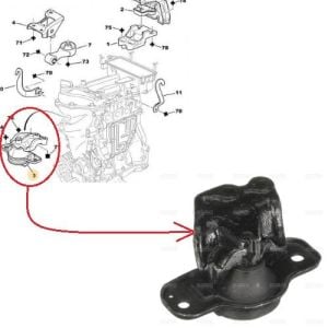 SAĞ ÜST MOTOR TAKOZU 107-C1 1KR 1.0 2005-2018 TOYOTA AYGO 2005-2014 1813.E2-123050Q010
