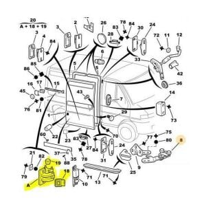 SÜRGÜLÜ KAPI ALT MAKARA KOMPLE SAĞ JUMPERR-BOXER-DUCATO 2003-2007 9033.S0-135233108