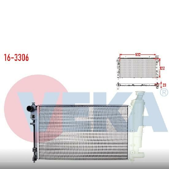 SU RADYATÖRÜ 106 II 96>SAXO 1996-2003 1.1-1.4-1.6 (AC+MEK) (532 X 322 X 23)