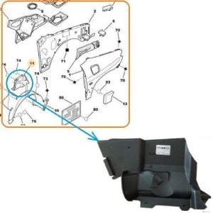 ÖN ÇAMURLUK İÇİ SAĞ TRİGER KORUMA KAPAK PARTNER-BERLINGO 1997-2003 7136.C9