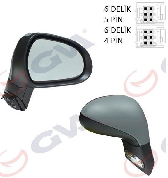 DIŞ DİKİZ AYNA ELEKTRİKLİ SAĞ 207 2004- (SİNYALLİ-SENSÖRLÜ-ASTARLI)