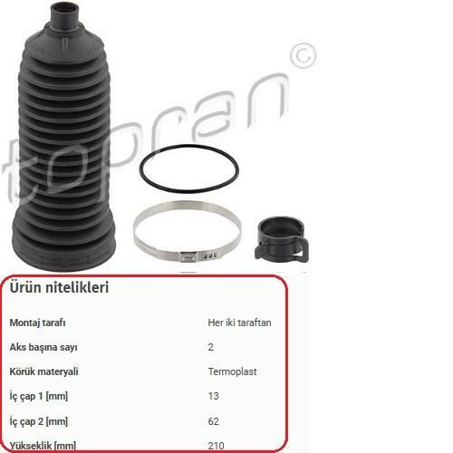 DİREKSİYON ROT KÖRÜK EVISION-806-EXPERT-JUMPY-SCUDO-ULYSEE 1994-2006 MERCEDES E200-E240-E280-E3201996-2002 4066.41-9404066418-A210 463 07 96