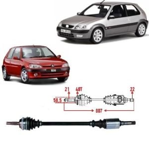 AKS KOMPLE SAĞ 106-SAXO 1.1-1.5D-1.4 8V 1999- SONRA 32737F-32737G