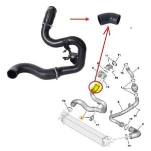 TURBO HORTUMU kucuk BOXER IV-JUMPER IV-DUCATO 2018- 2.0HDI-2.2HDİ 1379294080-1614084380