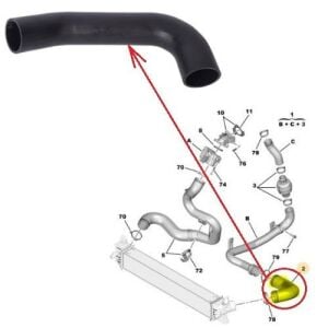 TURBO INTERCOOLER HORTUMU BOXER-JUMPER 2.0HDI-2.2HDI E4-E5-E6 1617244580-0382.LJ-1355582080-1629086680