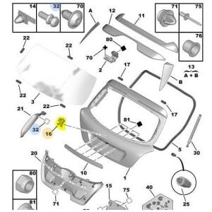 BAGAJ KAPAK ASLAN LOGO AMBLEMI PEUGEOT 207 2003-