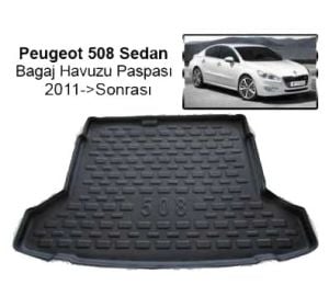 BAGAJ HAVUZU 3D PEUGEOT 508 HB SİYAH 2010-2016